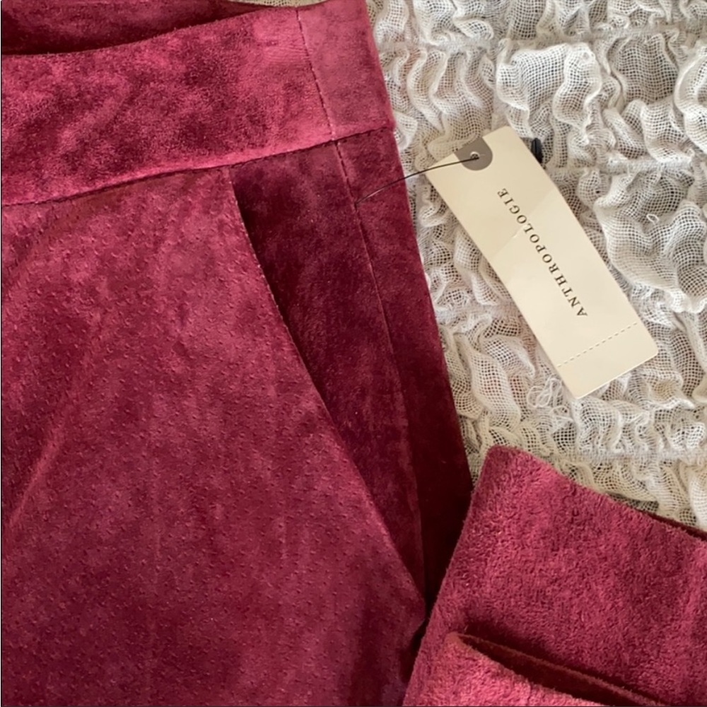 Anthropologie High Rise Suede Bootcut Pants - Picture 7 of 9
